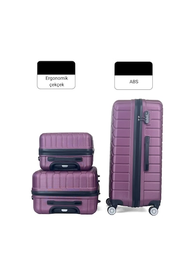 Reymond Luggage Altıgen Abs Seyahat Valizi, Kabin Boy Fuşya