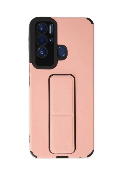 Jenerik Tecno Pova Neo Kılıf Mega Standlı Silikon - Pudra