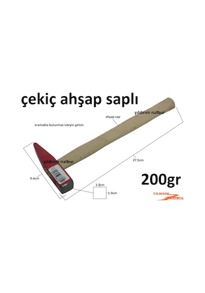 Çekiç Saplı 200 Gr Çivi Çekici Küçük Çekic