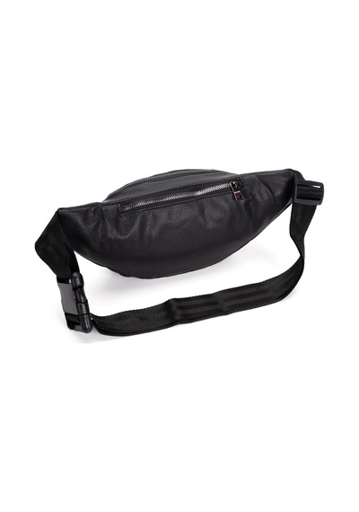 Newısh Polo Accessorıes Unisex Siyah Suya Dayanıklı Suni Vegan Deri Kulaklık Girişli Bel Ve Omuz Çantası Freebag Siyah