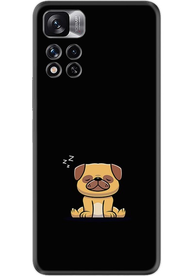 Xiaomi Redmi Note 11 Pro Kılıf Resimli Desenli Silikon Platinium Series Uyuyan Köpek 1875