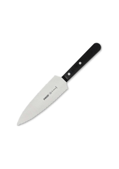 Creme Pasta Servis Bıçağı Çift Dişli 16 Cm Siyah