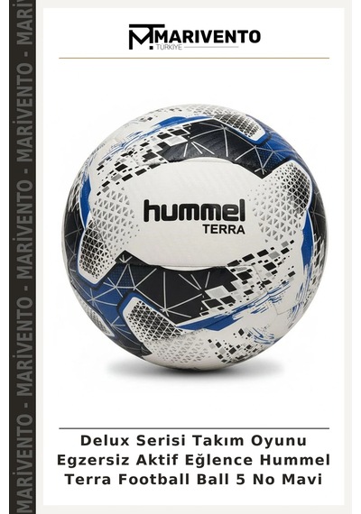 Delux Serisi Takım Oyunu Egzersiz Aktif Eğlence Hummel Terra Football Ball 5 No Mavi