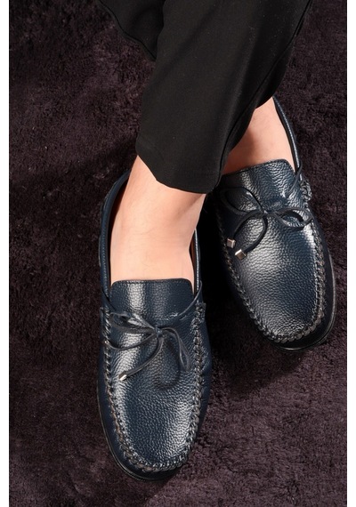 Borde Hakiki Deri Erkek Günlük Ayakkabı, Loafer Ayakkabı, Hafif Ayakkabı