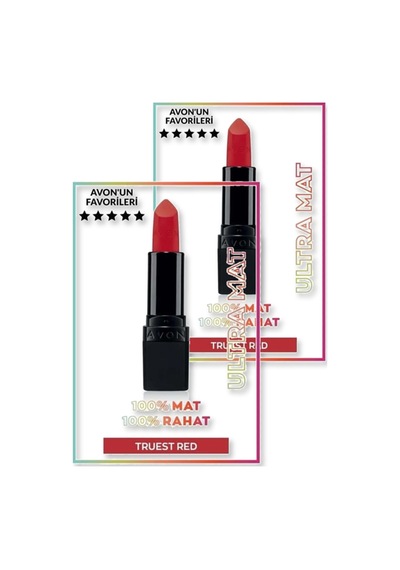 Avon Ultra Mat Ruj - Truest Red İkili Set