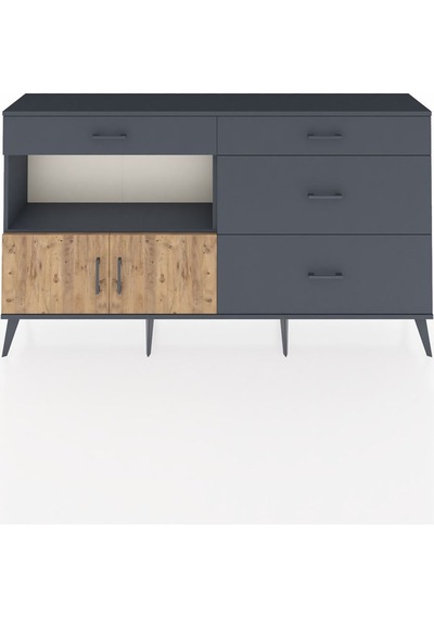 Arges Konsol Tek Raflı 4 Çekmeceli 2 Kapaklı 176x30x99 Antrasit-ç Antrasit-çam/antrasit Arges Konsol Tek Raflı 4 Çekmeceli 2 Kapaklı 176x30x99 Antrasit-ç Antrasit-çam/antrasit