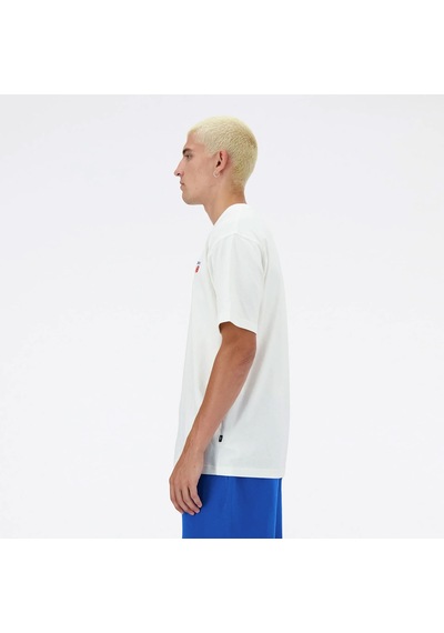 New Balance Erkek Beyaz Tişört Mnt3434