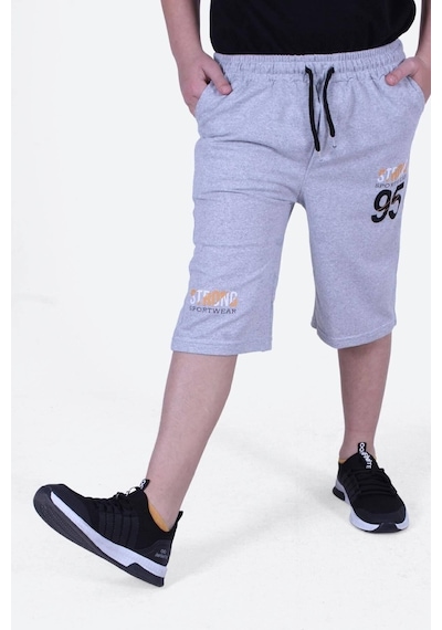 Fyk Kids Strong Baskı Detaylı Cepli Erkek Çocuk Kapri Gri