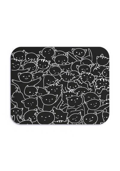 Sevimli Kediler Siyah Beyaz Mouse Pad -23 Cm X 19 Cm- Kaydırmaz Taban Ev Ve Ofis Kullanımı Mousepad