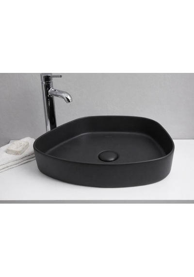 Smanni - Aquarius Trap Tezgah Üstü Lavabo Mat Siyah - Lv1152-202- Siyah