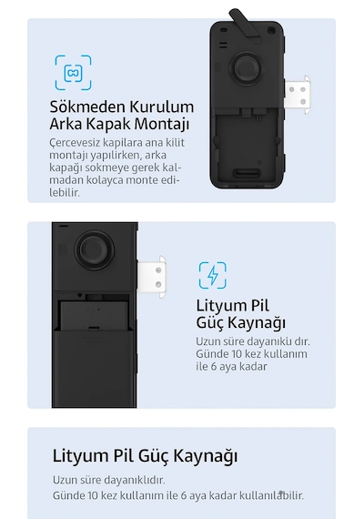 Onloi / Akıllı Cam Kapı Kilidi (Mobil Uygulamalı) | OK0350