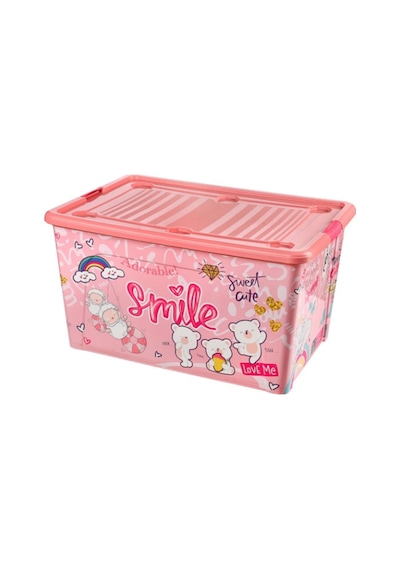 Oyuncak Saklama Kutusu Çok Amaçlı Saklama Kutusu 60 Lt Pembe Pembe