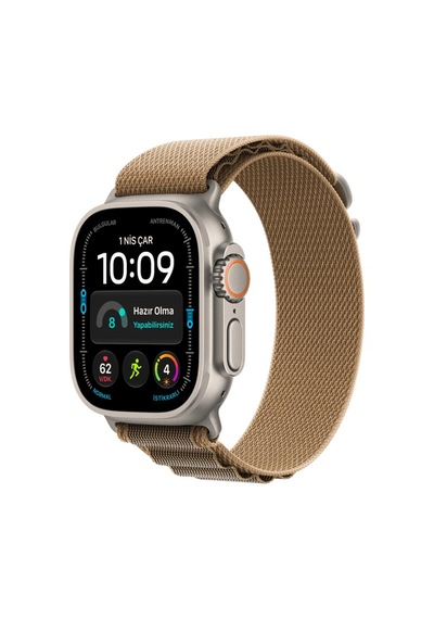 Apple Watch Ultra 4 Gps + Cellular 49MM Natural Titanyum Kasa - Kum Trail Kordon - S/m Akıllı Saat (Distribütör Garantili)
