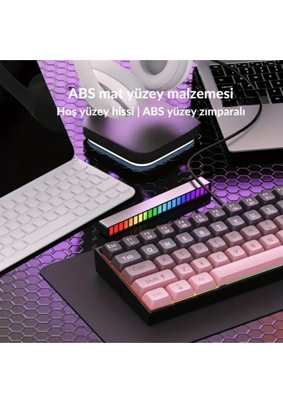 65% Kablolu Hotswap Mekanik Oyun Klavyesi,68 Tuşlu Taşınabilir Anti-ghosting Klavye,gökkuşağı Arkadan Aydınlatmalı Programlanabilir,ergonomik, Ajazz Ak680 Pembe Brown Switch 65% Kablolu Hotswap Mekanik Oyun Klavyesi,68 Tuşlu Taşınabilir Anti-ghosting Klavye,gökkuşağı Arkadan Aydınlatmalı Programlanabilir,ergonomik, Ajazz Ak680 Pembe Brown Switch