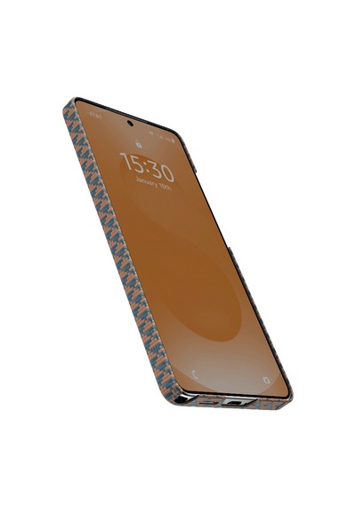 Galaxy S26 Ultra Uyumlu Kılıf M-safe Şarj Özellikli Raptic Aramid Skin Origin Serisi Kapak Gold-mavi Mavi - Gold