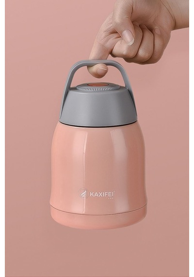 Pembe 304 Çelik 600 Ml Vakum Yemek Mama Saklama Termosu Sefertası Pembe