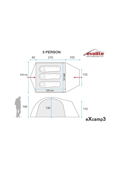 Evolite Excamp 3 Pro Çadır Gri