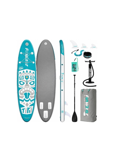 Tiki Mavi Şişme Sup Board/stand Up Paddle Board Pati Dostu Yüzey 320x83x15 Cm