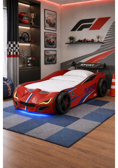 Formula Genç Odası, 3 Kapılı Dolap, Turbo Gtı Arabalı Yatak, Masa, Şifonyer - Kırmızı Formula Genç Odası, 3 Kapılı Dolap, Turbo Gtı Arabalı Yatak, Masa, Şifonyer - Kırmızı
