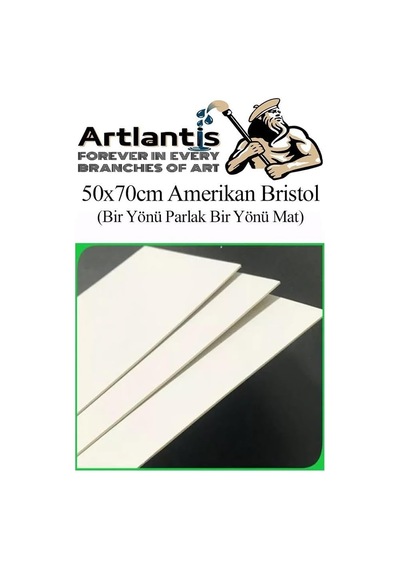 Ayrex Amerikan Bristol Karton 50x70 Cm 10 Adet 220 Gr Bir Tarafı Parlak Bir Tarafı Mat Kağıt Biristol Karton Genel