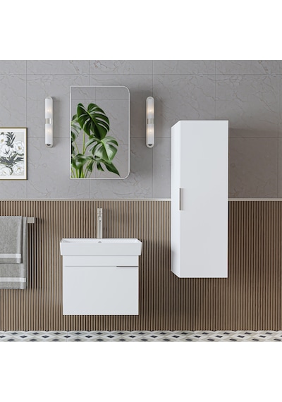 Likya Mdflam Kapaklı Lavabolu 60 Cm Banyo Alt Dolabı + Banyo Üst Dolabı + Banyo Boy Dolabı Beyaz Likya Mdflam Kapaklı Lavabolu 60 Cm Banyo Alt Dolabı + Banyo Üst Dolabı + Banyo Boy Dolabı Beyaz