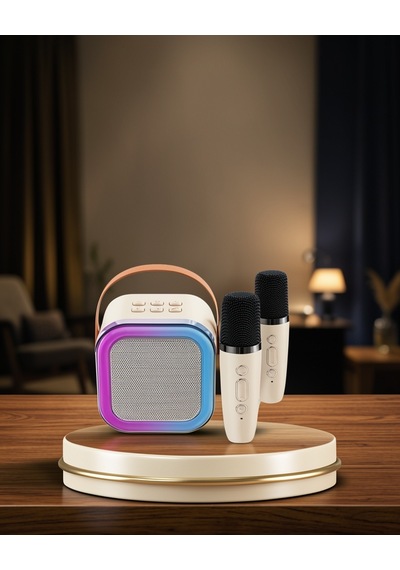 Bluetooth Karaoke Hoparlör Renkli Led Işıklı Type-c Şarjlı