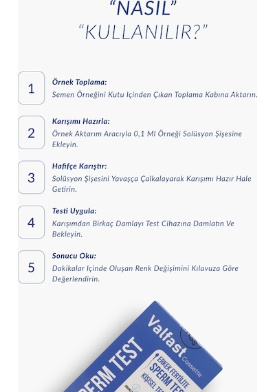 Erkek Fertilite Kiti - Evde Hızlı Hücre Yoğunluğu Kontrol Ve Ön Tarama Testi - 1 Adet