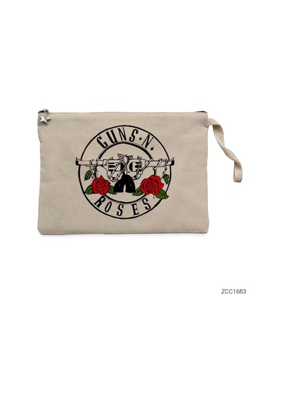 Guns N Roses Light 1 Krem Clutch Astarlı Cüzdan / El Çantası
