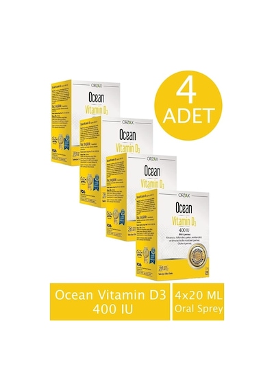 Ocean Vitamin D3 400 Iu Oral Sprey 4 X 20 Ml
