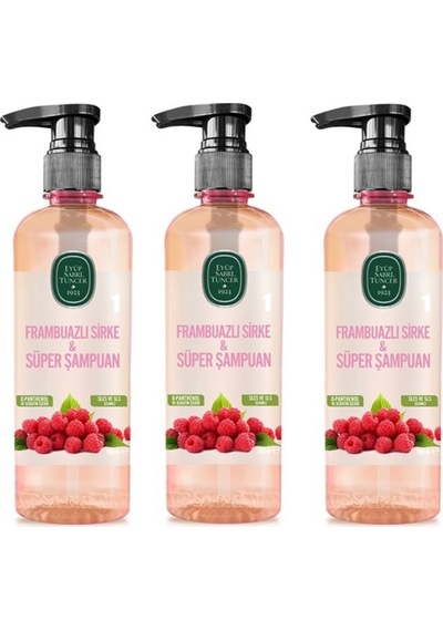Eyüp Sabri Tuncer Frambuazlı Sirke & Süper Şampuan 500ml X3 Tüm Saçlar