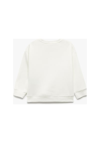 Koton Erkek Bebek Yılbaşı Baskılı Uzun Kollu Şardonlu Bisiklet Yaka Sweatshirt Ekru