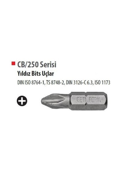 Ceta Form Cb/250 Yıldız Bits Uç Ph0x25 Mm