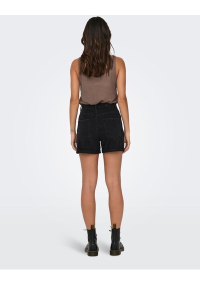 Only Onlvega Hw Mom Dnm Shorts Noos Kadın Siyah Denim Şort - 15230571