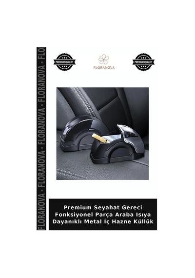 Premium Seyahat Gereci Fonksiyonel Parça Araba Isıya Dayanıklı Metal İç Hazne Küllük
