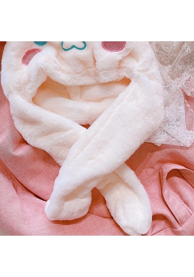 Mj Toys Sanrio Kuromi Cinnamoroll My Melody Şapka Kulakları Hareket Eden Şapka Işıklı Modlu Peluş Bere Şapka Beyaz