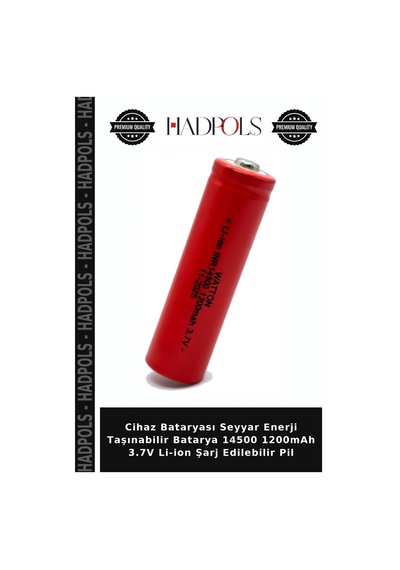 Cihaz Bataryası Seyyar Enerji Taşınabilir Batarya 14500 1200mah 3.7v Li-ion Şarj Edilebilir Pil