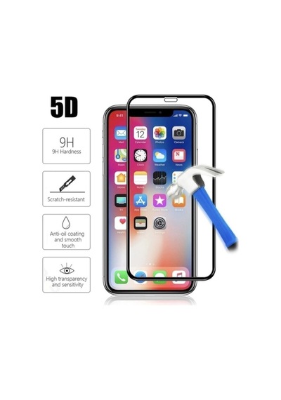 Apple Iphone 11 Ile Uyumlu Tam Kaplayan Ekran Koruyucu - 5d Darbe Emici Temperli Kırılmaz Cam