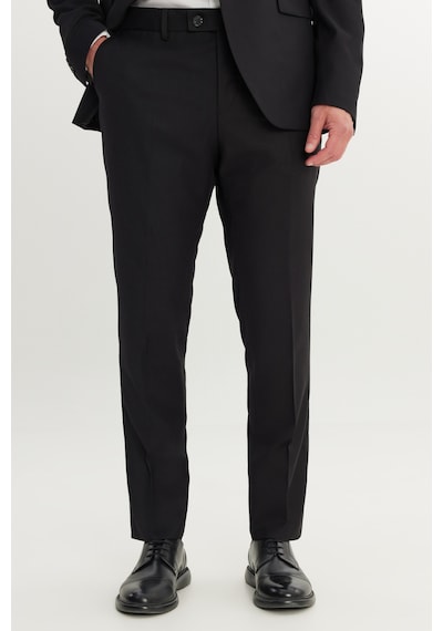 Altınyıldız Classıcs Erkek Sıyah Slim Fit Dar Kesim Mono Yaka Armürlü Esnek Takım Elbise Siyah