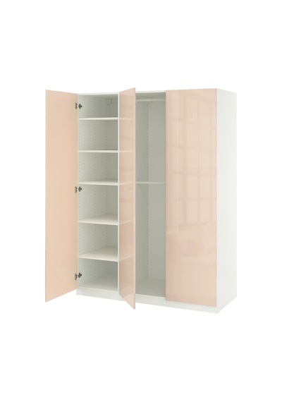 Ikea Beyaz Geniş Kapaklı Gardırop 150x60x201 Cm