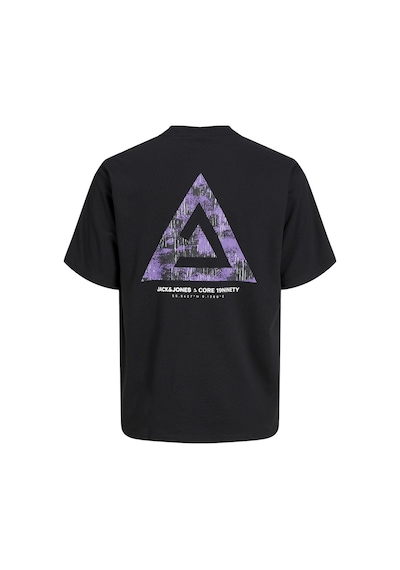 Jack & Jones Sirt Ve Gögüs Baskili Tisört - Triangle 12253435 Siyah Yeşil
