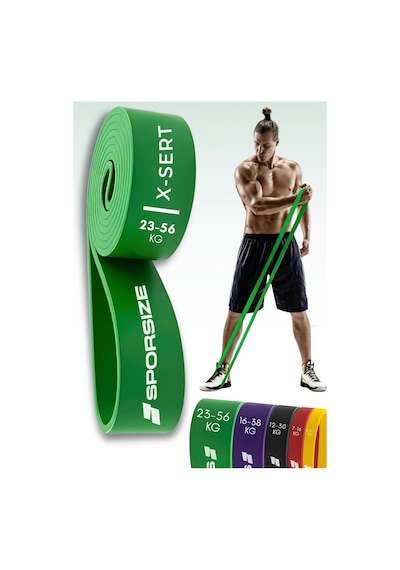 30 + 38 Kg Power Loop Direnç Bandı Kas Geliştirme Fitness Crossfit Barfiks Lastiği Yeşil