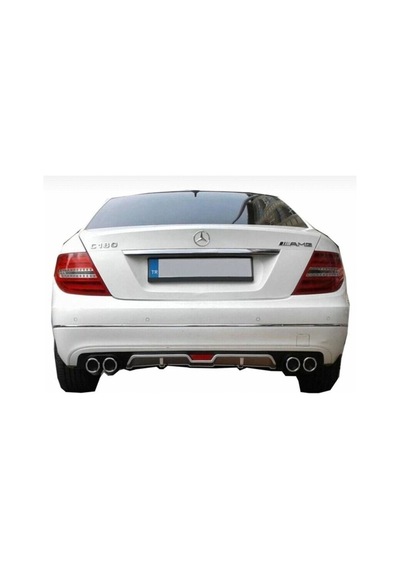 Mercedes C180 Siyah Uyumlu Difüzör 4 Krom Egzoz Görünümlü Difizör Arka Ek Body Kit