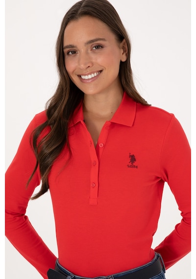 U.S. Polo Assn. Kadın Kırmızı Basic Polo Yaka Sweatshırt 50307755-VR030