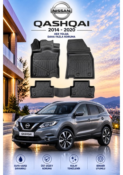 Nissan Qashqai 2014-2021 Aracınıza Özel Üretim Havuzlu Paspas Takımı A+ -mod-