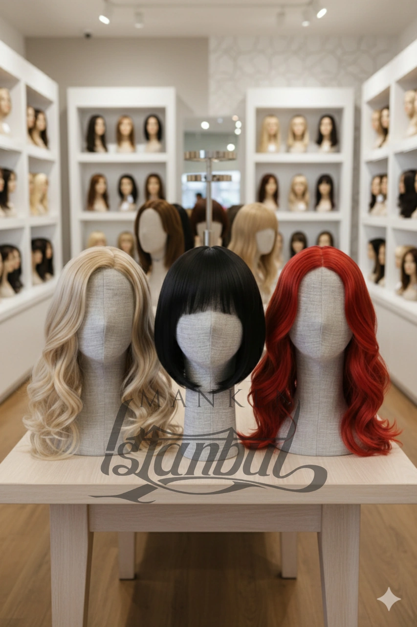 Keten Kumaş Kaplı Polyester Kafa Mankeni Aksesuar Mankeni Şapka Mankeni Peruk Mankeni