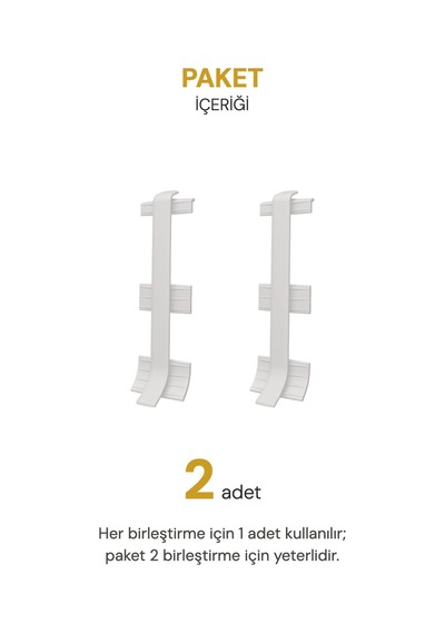 Vilo Süpürgelik Birleştirme Aparatı 2 Adet Linela 413 Açık Gri Uyumlu