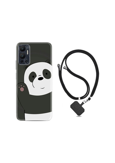 Infınıx Hot 12 Kılıf Ipli Boyun Askılı Desenli Silikon Hello Panda 1709