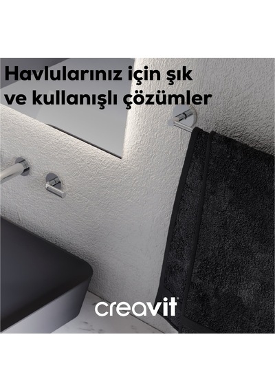 Creavit DR27006S Drop Uzun Havluluk- Siyah Krom