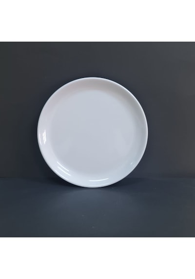 12 Adet Kırılmaz Melamin Düz Tatlı & Yemek Servis Tabağı 28 Cm - Beyaz Beyaz