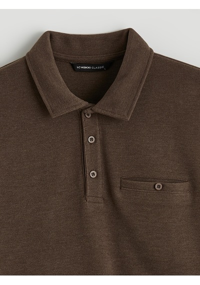 Lcwaıkıkı Classic Kahverengi Polo Yaka Erkek Sweatshirt
